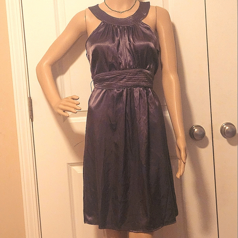 Elegant Purple Halter Dress